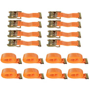 DURAFORCE 8 Pack E-Track Ratchet Straps 2 "x 20' 4000 lb Orange Heavy Duty Tie Downs USA