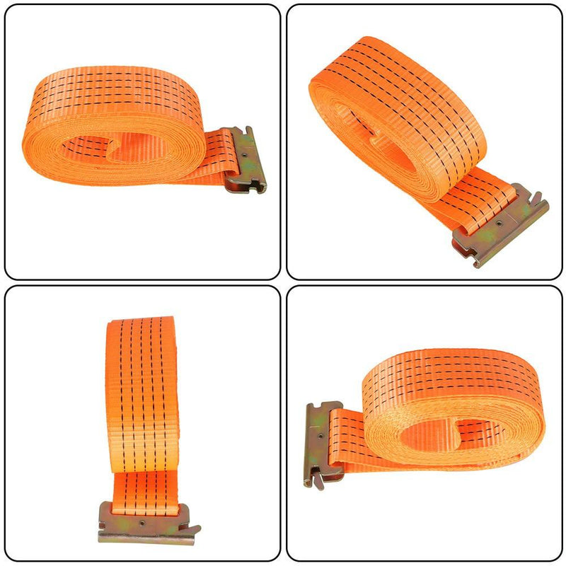 DURAFORCE 8 Pack E-Track Ratchet Straps 2 "x 20' 4000 lb Orange Heavy Duty Tie Downs USA