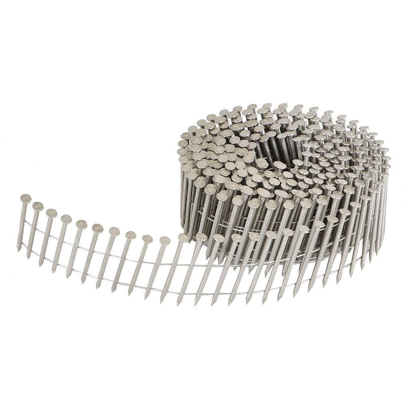 DURAFORCE Siding Nail 2” × .09” 15 Degree 3600 Pcs Ring Shank Stainless Steel Wire Coil