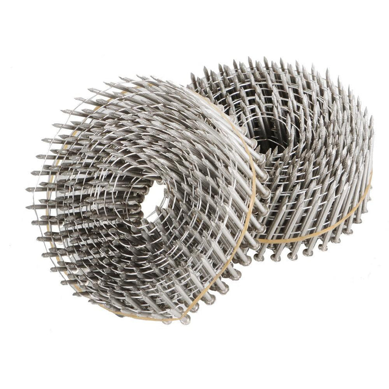 DURAFORCE Siding Nail 2” × .09” 15 Degree 3600 Pcs Ring Shank Stainless Steel Wire Coil