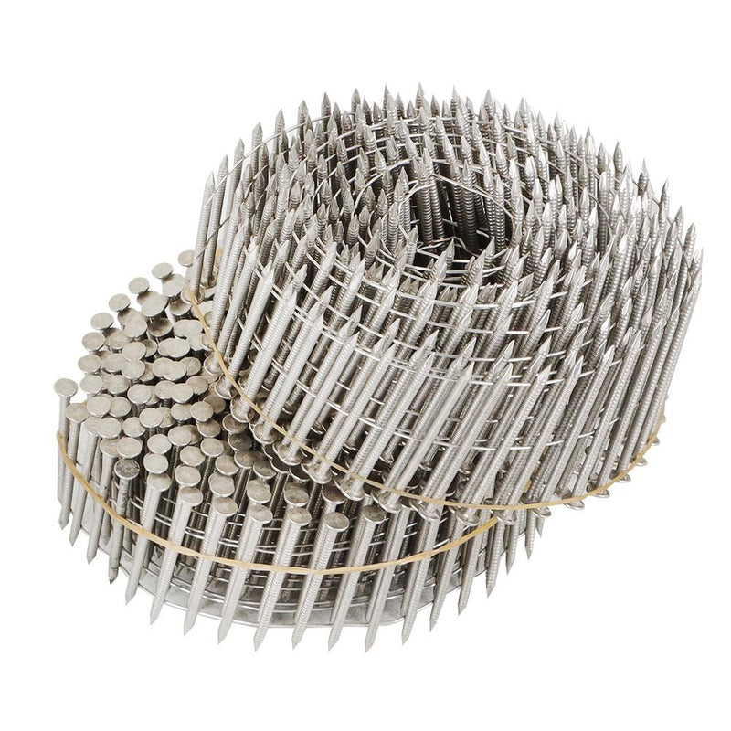 DURAFORCE Siding Nail 2” × .09” 15 Degree 3600 Pcs Ring Shank Stainless Steel Wire Coil