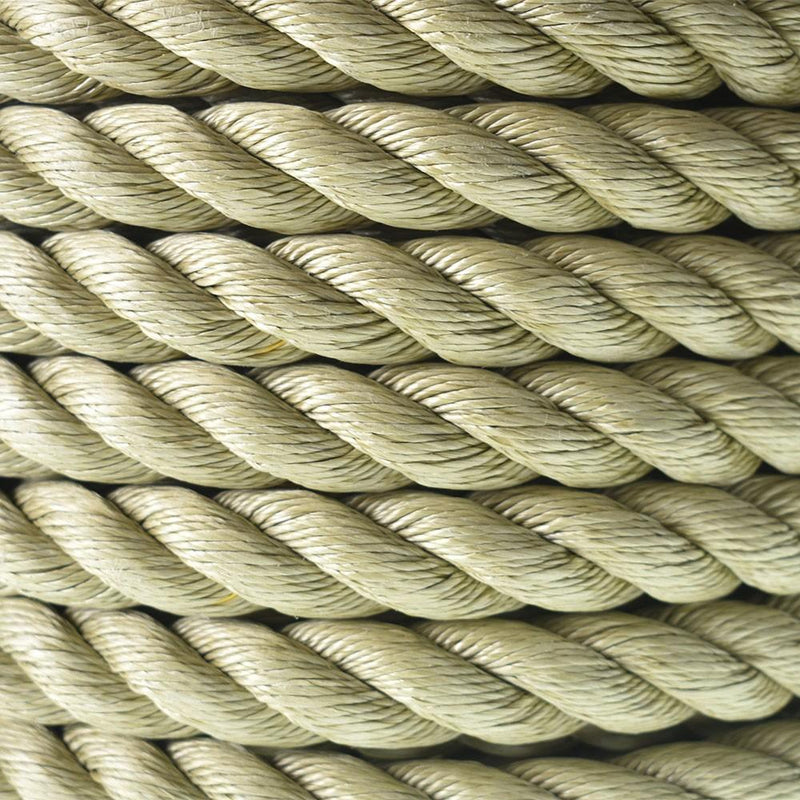DURAFORCE PP 1"×100' Manila Rope 3 Strand Twisted Rope Arborist Bull Rope Rope