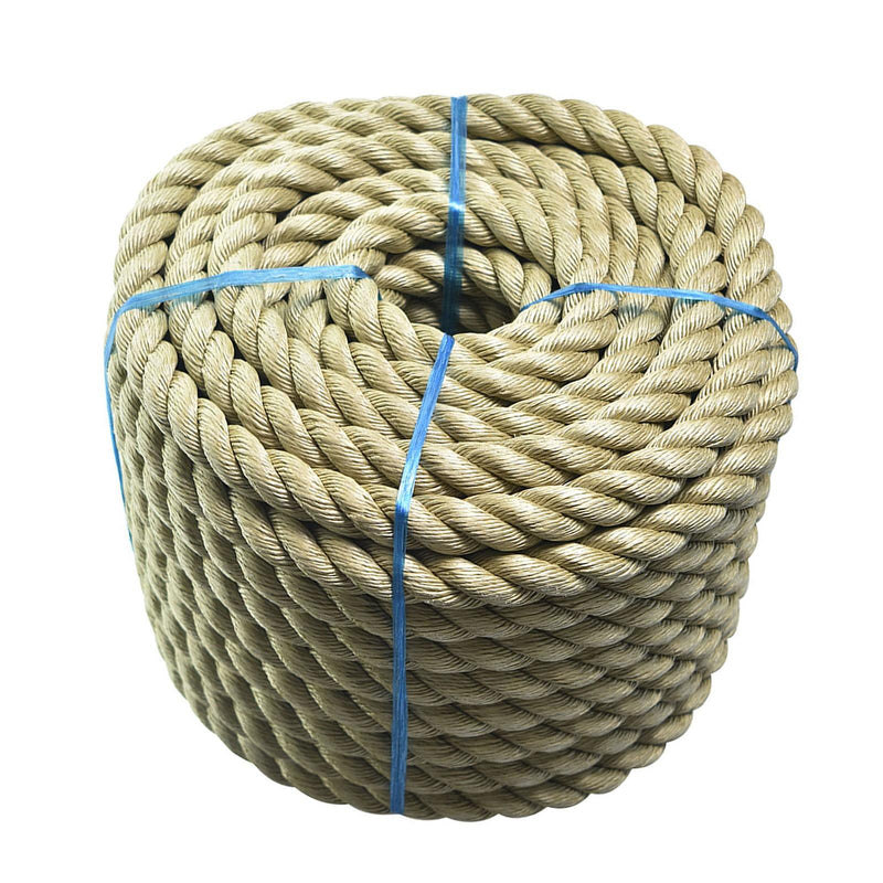 DURAFORCE PP 1"×100' Manila Rope 3 Strand Twisted Rope Arborist Bull Rope Rope