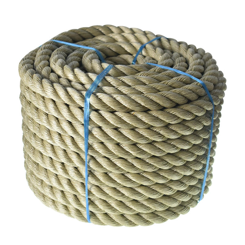 DURAFORCE PP 1"×100' Manila Rope 3 Strand Twisted Rope Arborist Bull Rope Rope