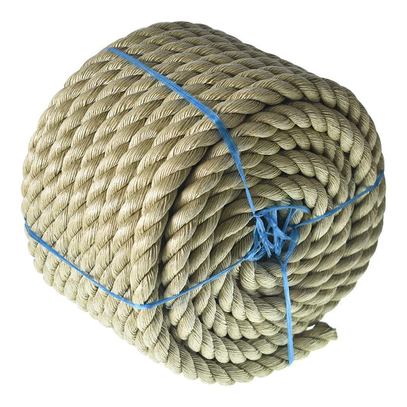 DURAFORCE PP 1"×100' Manila Rope 3 Strand Twisted Rope Arborist Bull Rope Rope