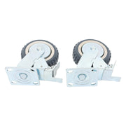 DURAFORCE 4 Pcs 6" Swivel Caster Wheels 2 Straight Wheels, 2 With Safety Brake Heavy Duty
