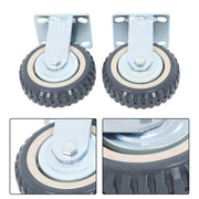 DURAFORCE 4 Pcs 6" Swivel Caster Wheels 2 Straight Wheels, 2 With Safety Brake Heavy Duty