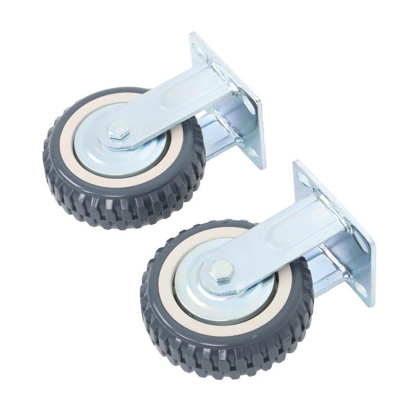 DURAFORCE 4 Pcs 6" Swivel Caster Wheels 2 Straight Wheels, 2 With Safety Brake Heavy Duty