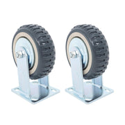 DURAFORCE 4 Pcs 6" Swivel Caster Wheels 2 Straight Wheels, 2 With Safety Brake Heavy Duty