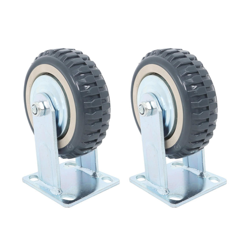 DURAFORCE 4 Pcs 6" Swivel Caster Wheels 2 Straight Wheels, 2 With Safety Brake Heavy Duty
