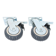 DURAFORCE 4 Pcs 6" Swivel Caster Wheels 2 Straight Wheels, 2 With Safety Brake Heavy Duty