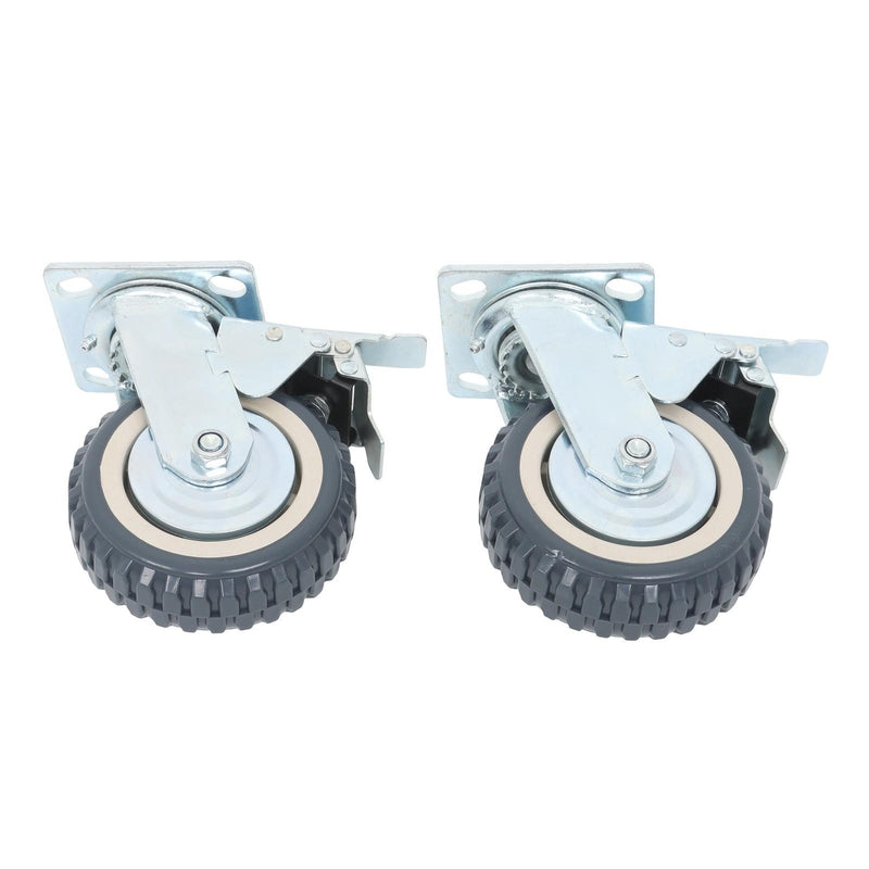 DURAFORCE 4 Pcs 6" Swivel Caster Wheels 2 Straight Wheels, 2 With Safety Brake Heavy Duty
