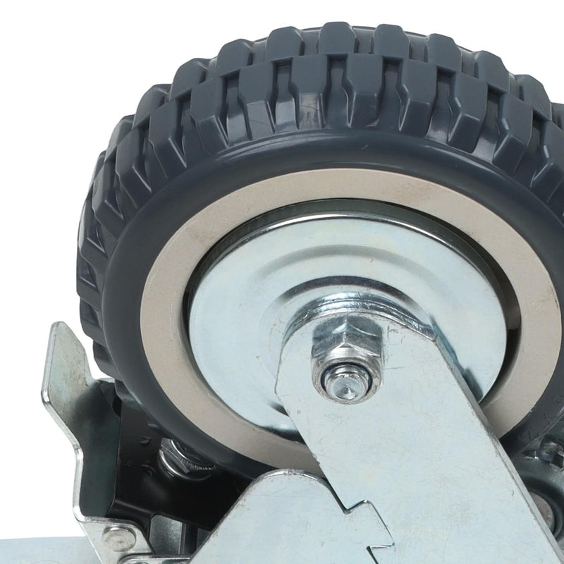 DURAFORCE 4 Pcs 6 Inch Swivel Caster Wheels Heavy Duty Inclined Fixed Wheel With Brake