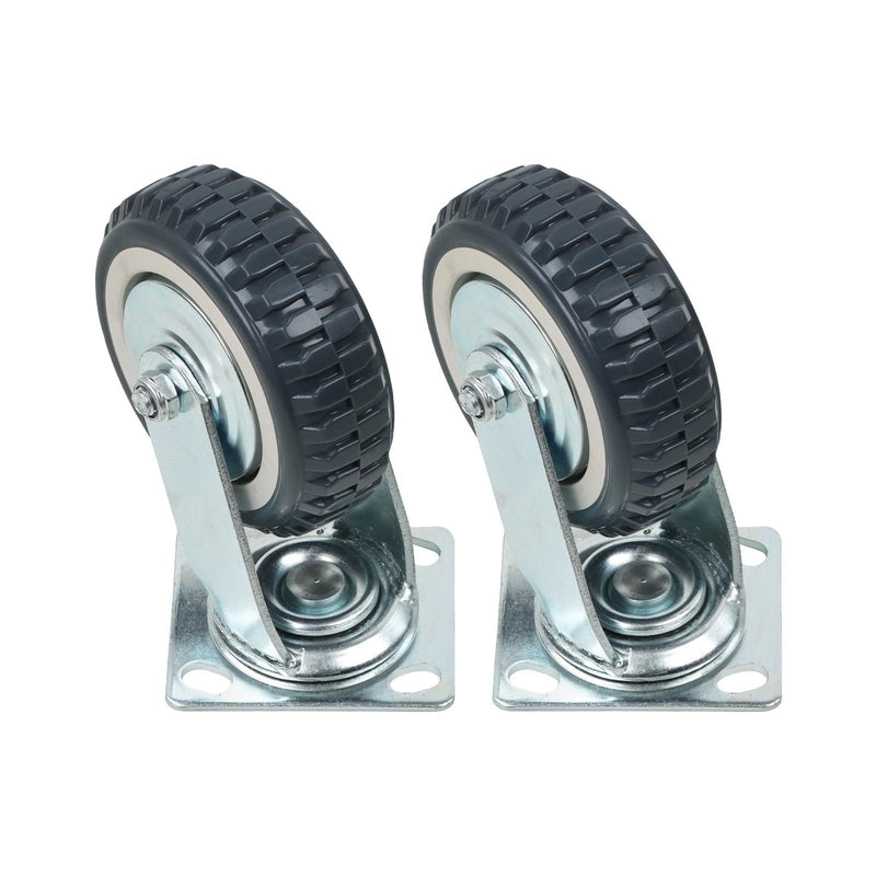 DURAFORCE 4 Pcs 6 Inch Swivel Caster Wheels Heavy Duty Inclined Fixed Wheel With Brake