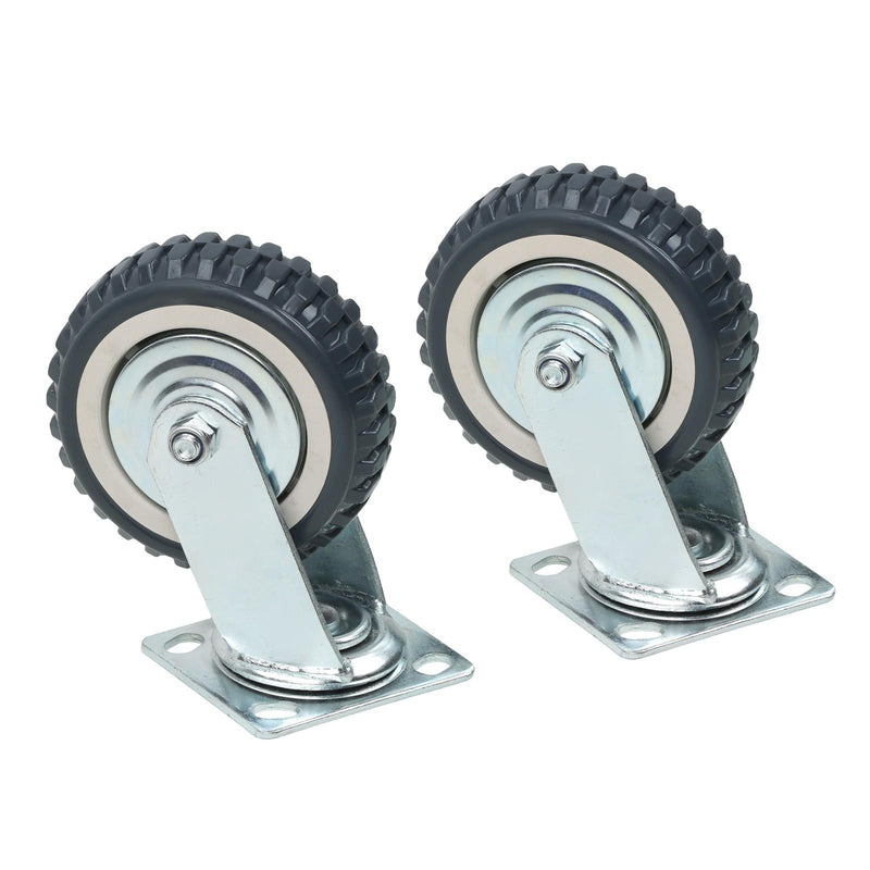 DURAFORCE 4 Pcs 6 Inch Swivel Caster Wheels Heavy Duty Inclined Fixed Wheel With Brake