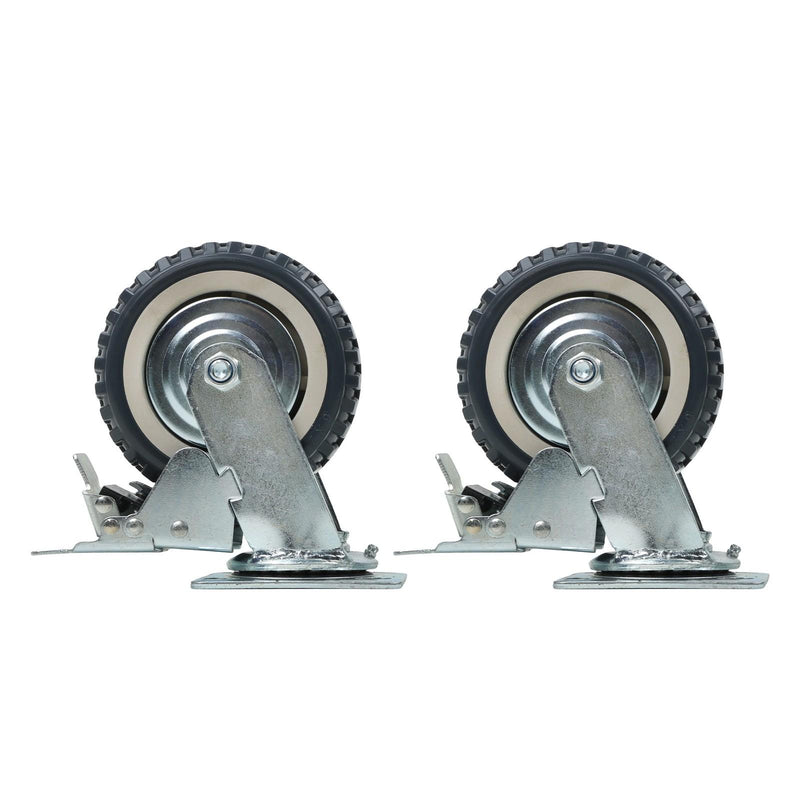 DURAFORCE 4 Pcs 6 Inch Swivel Caster Wheels Heavy Duty Inclined Fixed Wheel With Brake