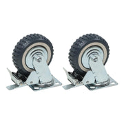 DURAFORCE 4 Pcs 6 Inch Swivel Caster Wheels Heavy Duty Inclined Fixed Wheel With Brake