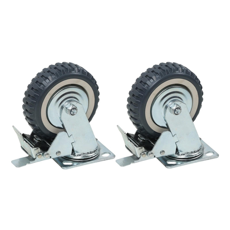 DURAFORCE 4 Pcs 6 Inch Swivel Caster Wheels Heavy Duty Inclined Fixed Wheel With Brake