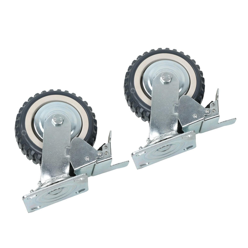 DURAFORCE 4 Pcs 6 Inch Swivel Caster Wheels Heavy Duty Inclined Fixed Wheel With Brake