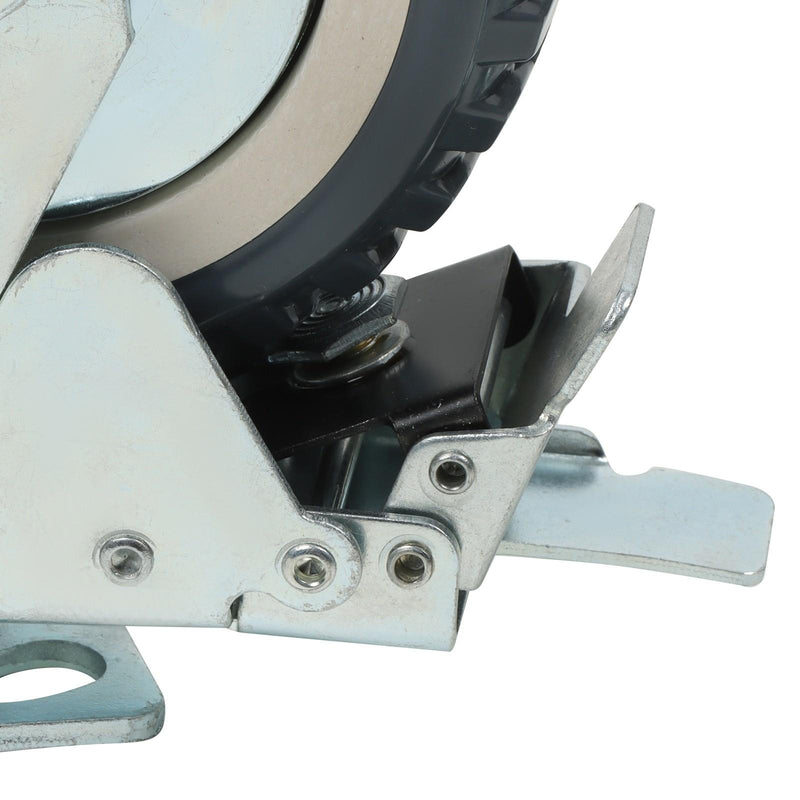 DURAFORCE 4 Pcs 6 Inch Swivel Caster Wheels Heavy Duty Inclined Fixed Wheel With Brake