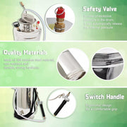 DURAFORCE 14L Garden Sprayer 3.5 Gallon Portable Stainless Steel Hand Pump Pressure Spray