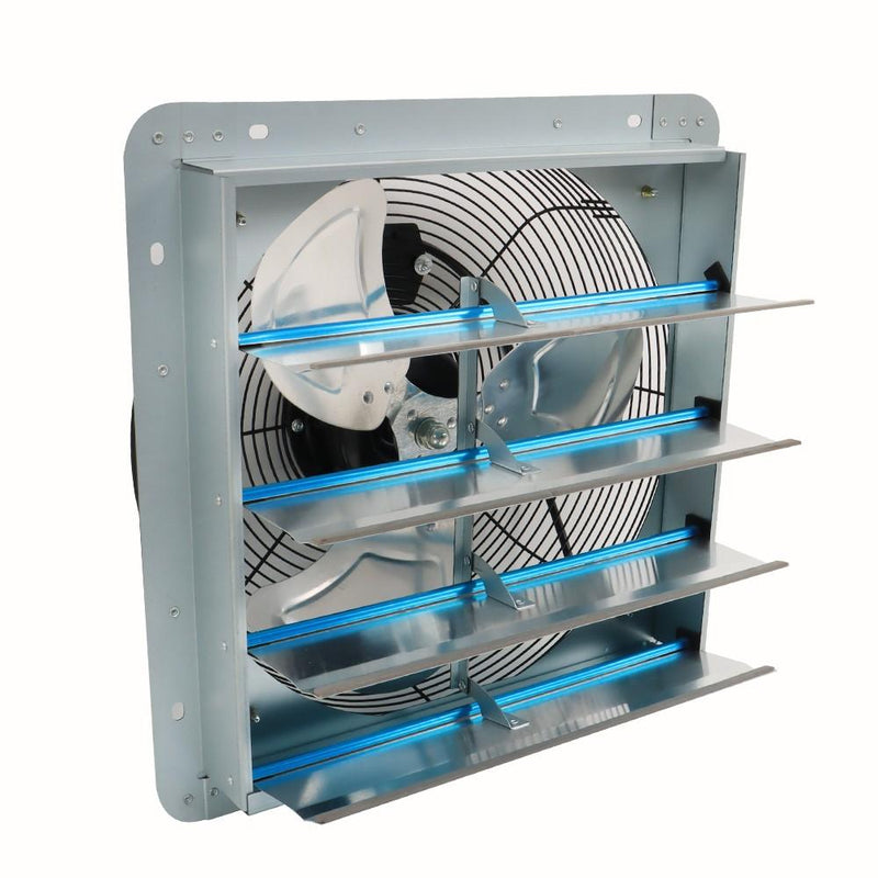 DURAFORCE 16 Inch Shutter Exhaust Fan High Speed Wall Mounted Automatic Aluminum Attic Fan