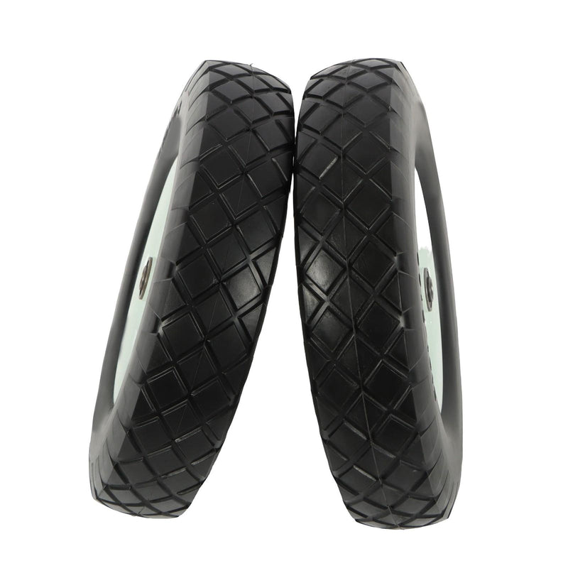 DURAFORCE 2 Pack 4.80/4.00-8 Flat Free Tire And Wheel -16" Solid Tire 5/8" Axle Bore Hole