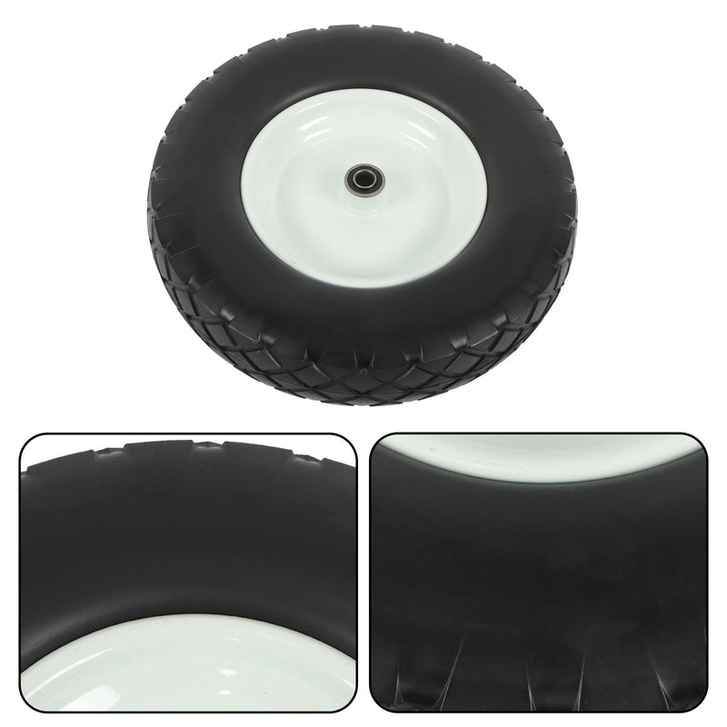 DURAFORCE 2 Pack 4.80/4.00-8 Flat Free Tire And Wheel -16" Solid Tire 5/8" Axle Bore Hole