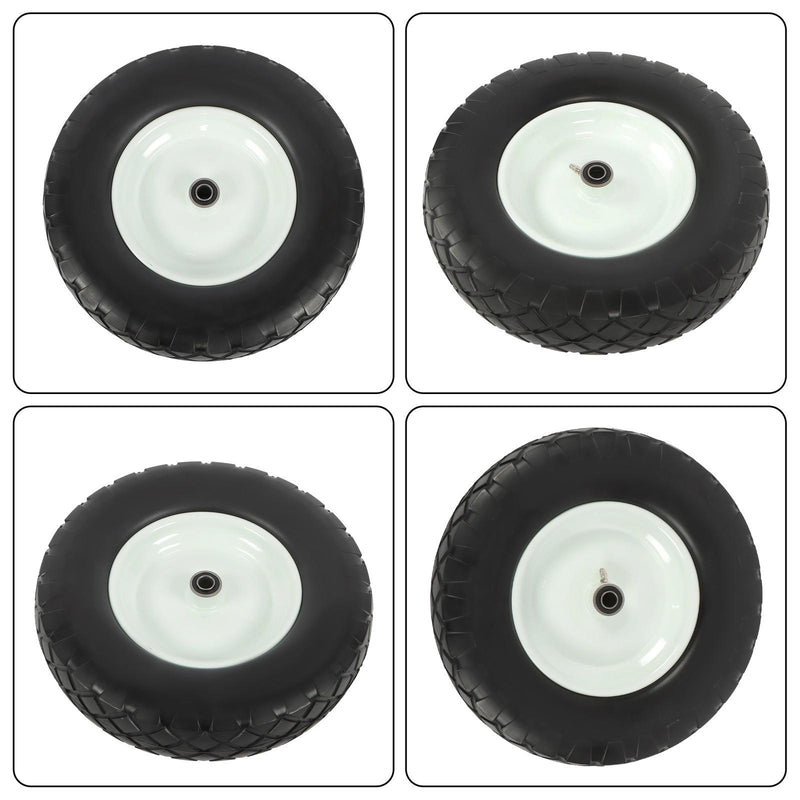DURAFORCE 2 Pack 4.80/4.00-8 Flat Free Tire And Wheel -16" Solid Tire 5/8" Axle Bore Hole