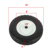 DURAFORCE 2 Pack 4.80/4.00-8 Flat Free Tire And Wheel -16" Solid Tire 5/8" Axle Bore Hole