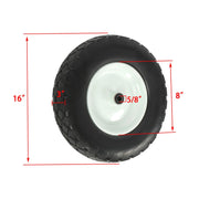 DURAFORCE 2 Pack 4.80/4.00-8 Flat Free Tire And Wheel -16" Solid Tire 5/8" Axle Bore Hole