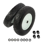 DURAFORCE 2 Pack 4.80/4.00-8 Flat Free Tire And Wheel -16" Solid Tire 5/8" Axle Bore Hole