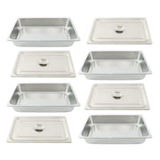 DURAFORCE Commercial-Grade 3.7" Deep Steam Table Pans, Set of 4 with Tight Seal Lids