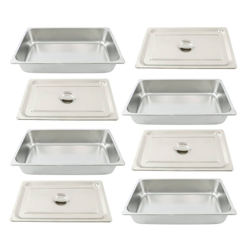 DURAFORCE Commercial-Grade 3.7" Deep Steam Table Pans, Set of 4 with Tight Seal Lids