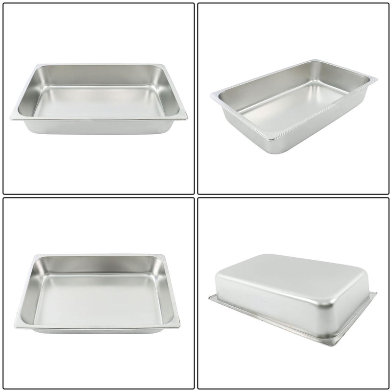 DURAFORCE Commercial-Grade 3.7" Deep Steam Table Pans, Set of 4 with Tight Seal Lids