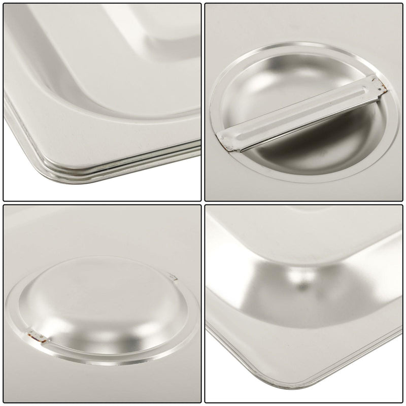 DURAFORCE Commercial-Grade 3.7" Deep Steam Table Pans, Set of 4 with Tight Seal Lids