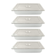 DURAFORCE Commercial-Grade 3.7" Deep Steam Table Pans, Set of 4 with Tight Seal Lids