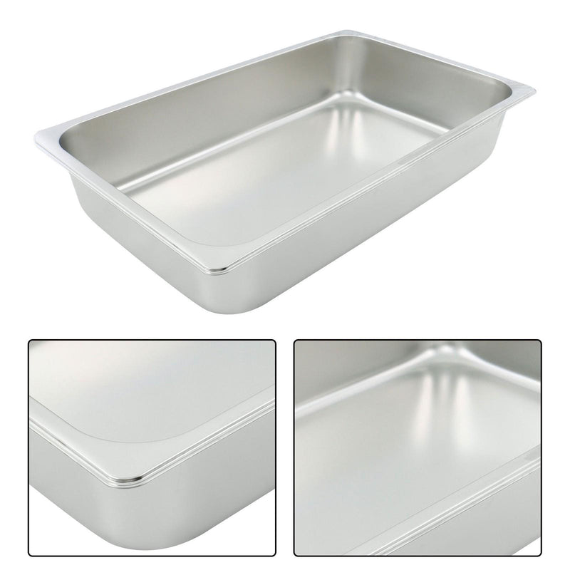 DURAFORCE Commercial-Grade 3.7" Deep Steam Table Pans, Set of 4 with Tight Seal Lids