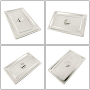 DURAFORCE Commercial-Grade 3.7" Deep Steam Table Pans, Set of 4 with Tight Seal Lids