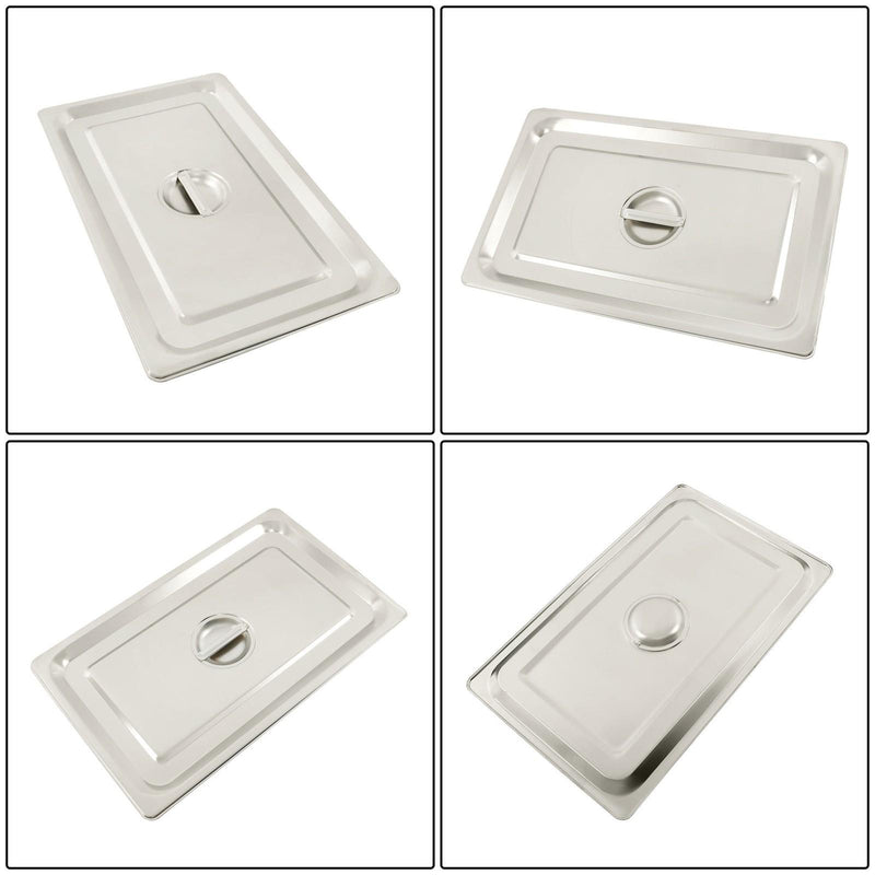 DURAFORCE Commercial-Grade 3.7" Deep Steam Table Pans, Set of 4 with Tight Seal Lids