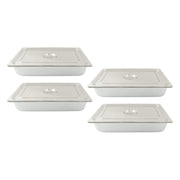 DURAFORCE Commercial-Grade 3.7" Deep Steam Table Pans, Set of 4 with Tight Seal Lids