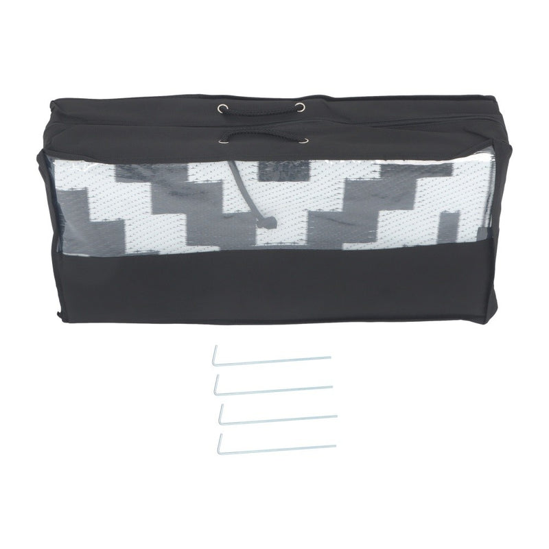 DURAFORCE 8x10ft Outdoor Plastic Straw Rug For Camping Outdoor Carpet RV Mat Black & White