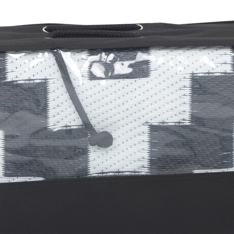 DURAFORCE 8x10ft Outdoor Plastic Straw Rug For Camping Outdoor Carpet RV Mat Black & White