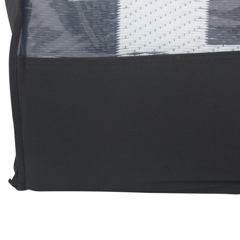 DURAFORCE 8x10ft Outdoor Plastic Straw Rug For Camping Outdoor Carpet RV Mat Black & White