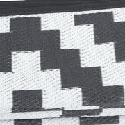 DURAFORCE 8x10ft Outdoor Plastic Straw Rug For Camping Outdoor Carpet RV Mat Black & White
