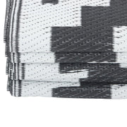 DURAFORCE 8x10ft Outdoor Plastic Straw Rug For Camping Outdoor Carpet RV Mat Black & White