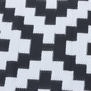 DURAFORCE 8x10ft Outdoor Plastic Straw Rug For Camping Outdoor Carpet RV Mat Black & White