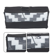 DURAFORCE 8x10ft Outdoor Plastic Straw Rug For Camping Outdoor Carpet RV Mat Black & White