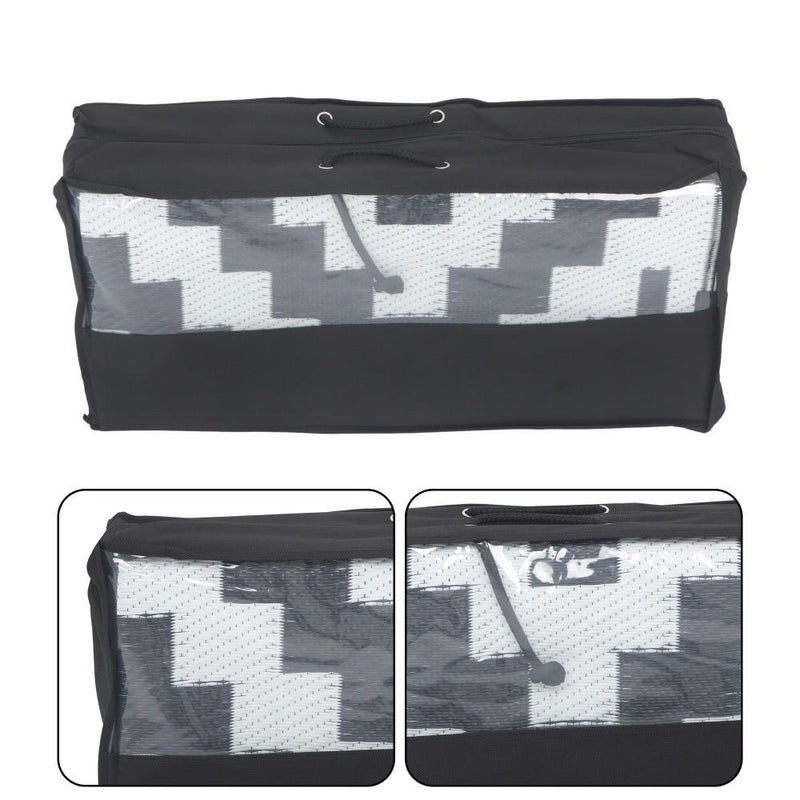 DURAFORCE 8x10ft Outdoor Plastic Straw Rug For Camping Outdoor Carpet RV Mat Black & White