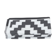 DURAFORCE 8x10ft Outdoor Plastic Straw Rug For Camping Outdoor Carpet RV Mat Black & White
